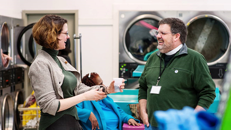 Deacon David Curtis at the Laundromat